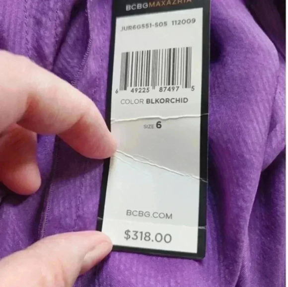 Bcbgmaxazria Dress Black Orchid Silk Ruffles Whimsigoth New With Tags Women's 6 - Picture 12 of 16